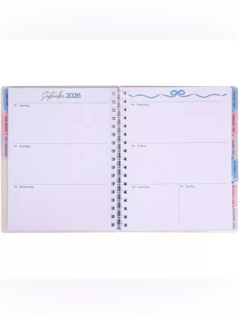 Sweet Bows Weekly Academic Planner 2026-2027